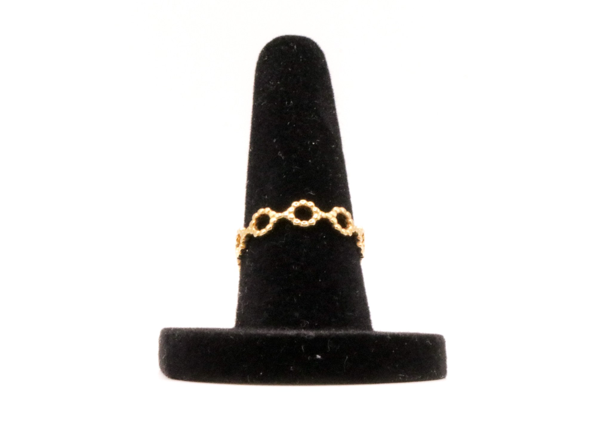 Ring goudkleurig met geometrisch patroon, foto 2 van 3