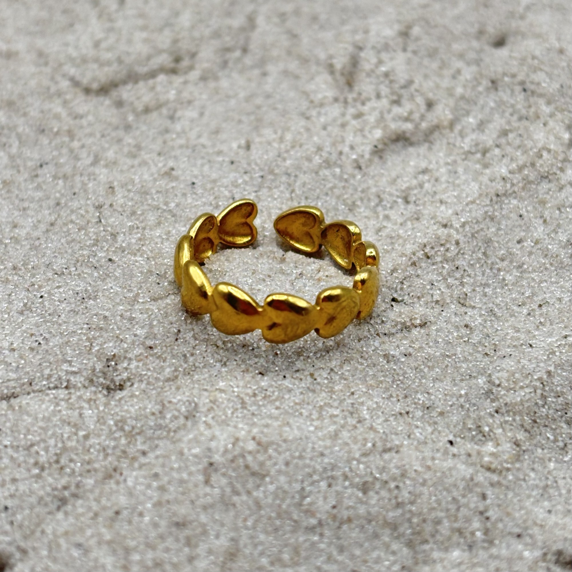 Ring met hartjes – goud en zilverkleurig