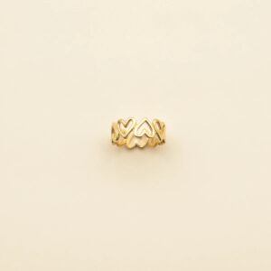 Hartjes ring (goud en zilver)