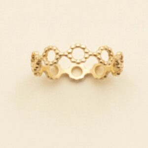 Ring goudkleurig met geometrisch patroon