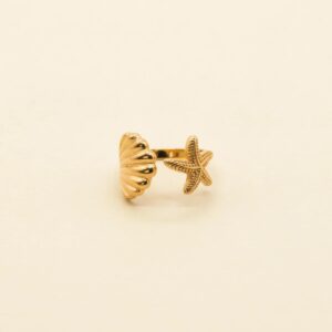 Ring met schelp en ster