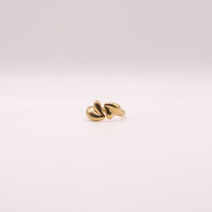 Open ring met 2 hartjes (goud of zilver)