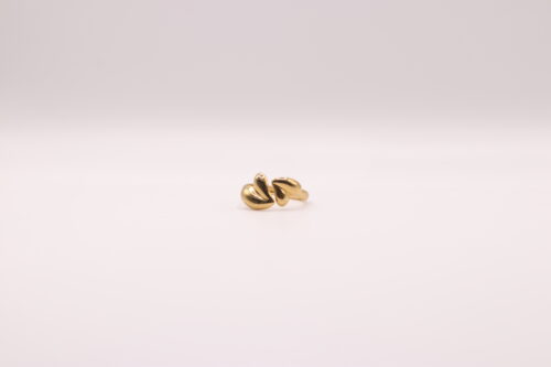 Open ring met 2 hartjes (goud of zilver)