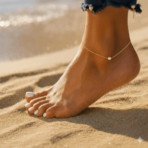 Enkelbandje met steentje - goudkleurig