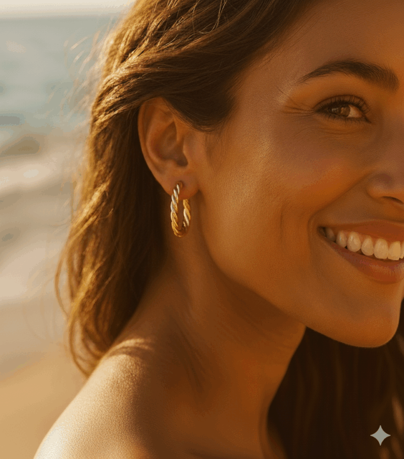 goudkleurige-oorringen-set-klein-basic-en-gedraaid-03 Setje oorbellen - goudkleurig