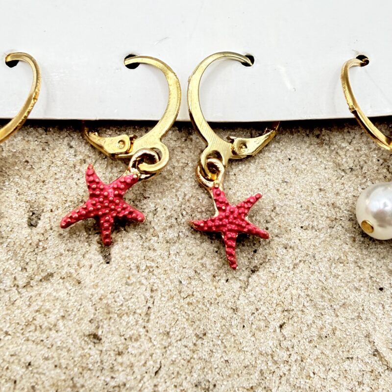 img_1289 Setje beach oorbellen: palmboom, ster en parel