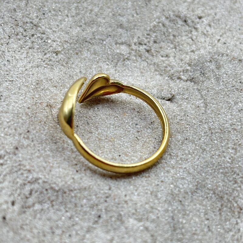 Open ring met 2 hartjes (goud of zilver)