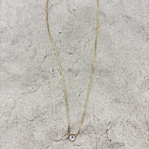 Ketting met klein steentje – goudkleurig