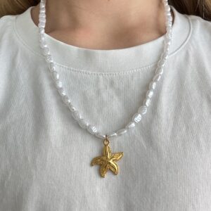 img_4588 Beach parel ketting - parel goudkleurig