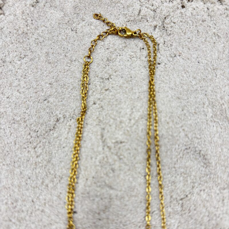 img_4591 Dubbele ketting met druppel hangers - goudkleurig