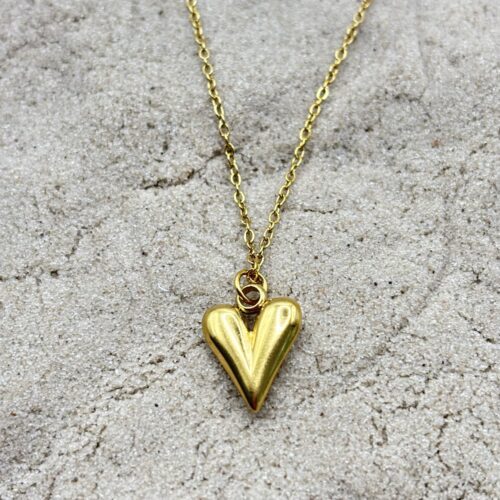 Hartjes ketting - goudkleurig