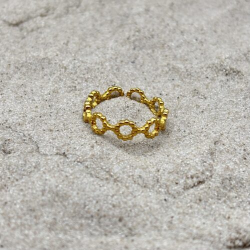 Ring goudkleurig met geometrisch patroon