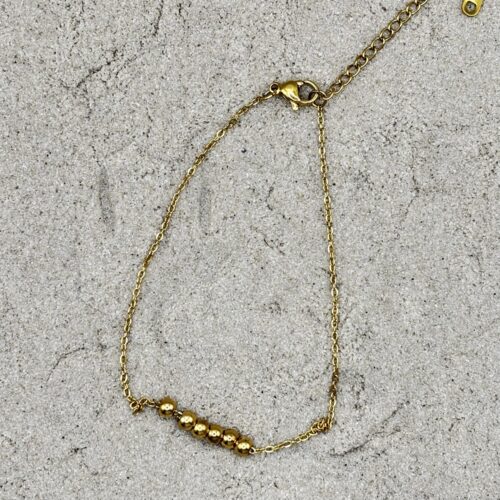 img_4643 Goudkleurig enkelbandje met bolletjes