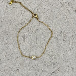 Enkelbandje met steentje - goudkleurig