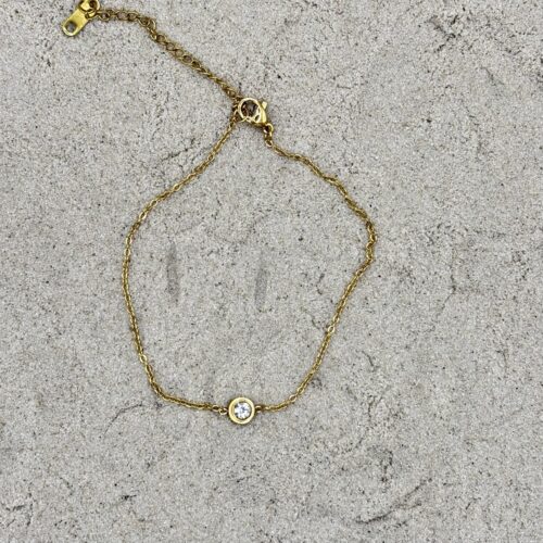 img_4651 Enkelbandje met steentje - goudkleurig