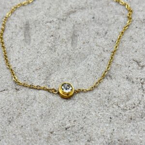 Enkelbandje met steentje - goudkleurig