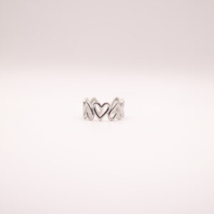 Ring zilveren open hartjes - 01 Hartjes ring (goud en zilver)