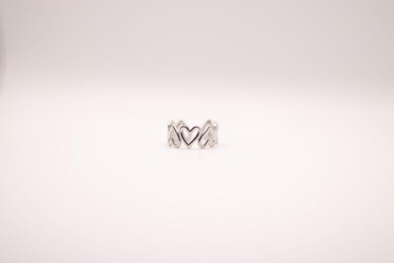 Ring zilveren open hartjes - 01 Hartjes ring (goud en zilver)