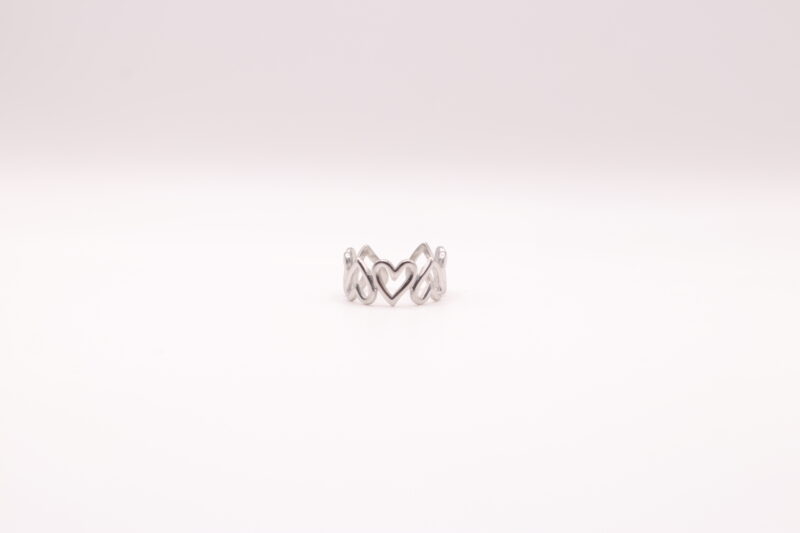 Ring zilveren open hartjes - 03 Hartjes ring (goud en zilver)