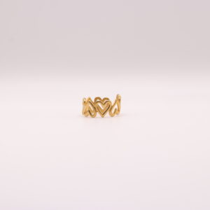 Ring open hartjes van goud - 01 Hartjes ring (goud en zilver)