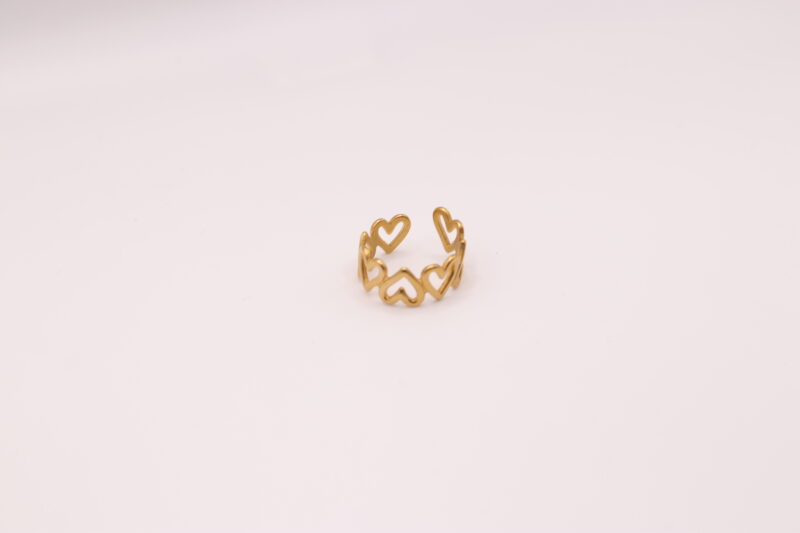 Ring open hartjes goud Hartjes ring (goud en zilver)