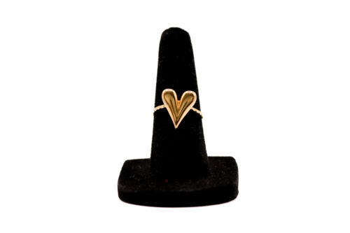 Ring met middel groot hart – zilver en goudkleurig