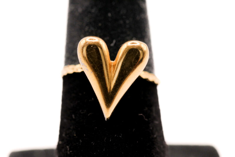 Ring met middel groot hart – zilver en goudkleurig