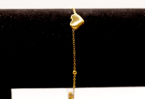 Hartjes enkelbandje - goudkleurig