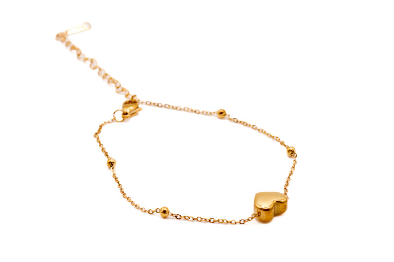 Hartjes enkelbandje - goudkleurig