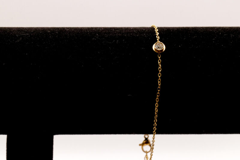 Enkelbandje met steentje - goudkleurig