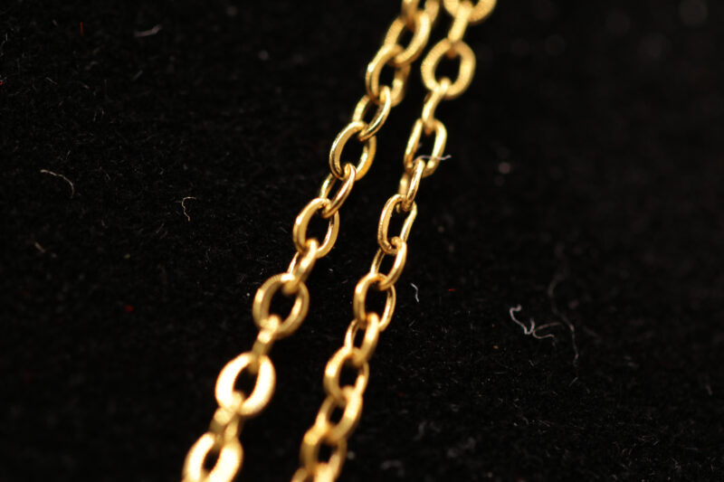 Dubbele ketting met druppel hangers - goudkleurig