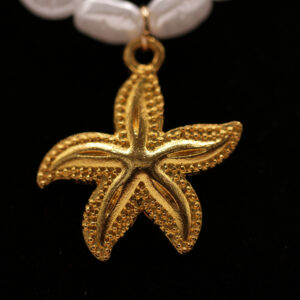 Beach parel ketting - parel goudkleurig