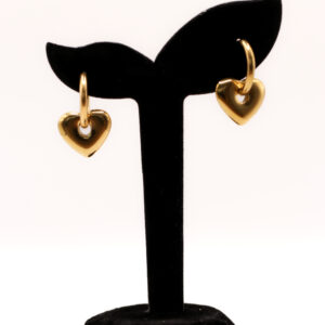 Oorringen met hangend hartje - goudkleurig