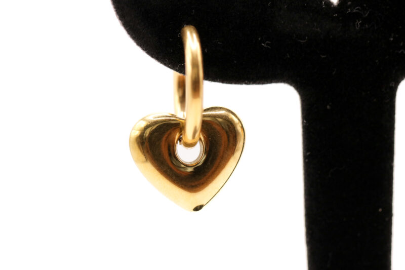 Oorringen met hangend hartje - goudkleurig