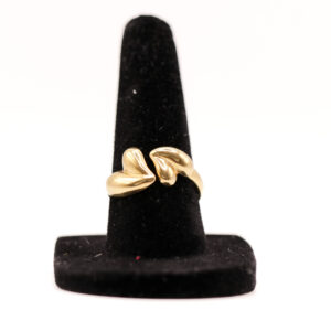 Open ring met 2 hartjes (goud of zilver)