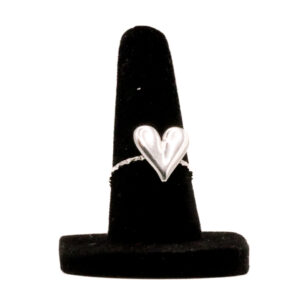 Ring met middel groot hart – zilver en goudkleurig